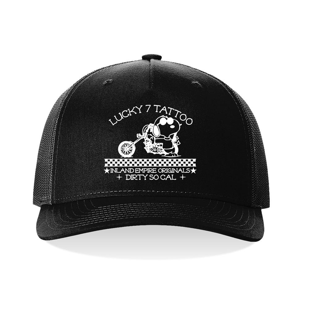 Lucky 7 Tattoo Cool Joe Black Trucker Hat
