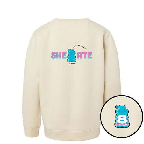 8 Count "She Ate" Youth Crewneck Sweatshirt
