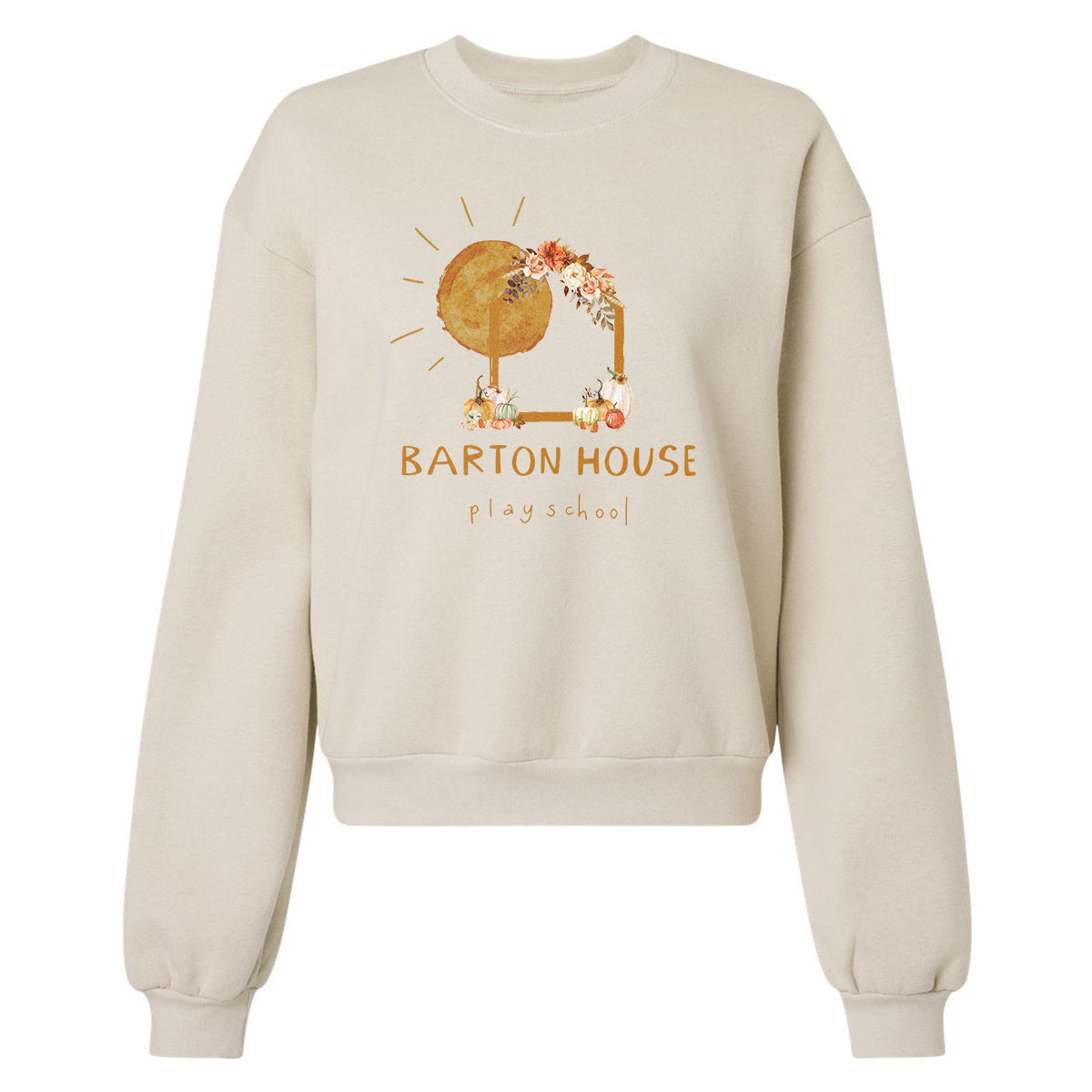 Barton House Autumn Pumpkins Women's ReFlex Fleece Crewneck Sweatshirt