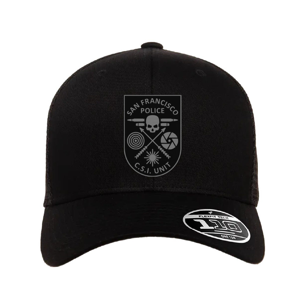 SFPD CSI Unit Emblem R-Flex Stretch Fit Black Trucker Hat