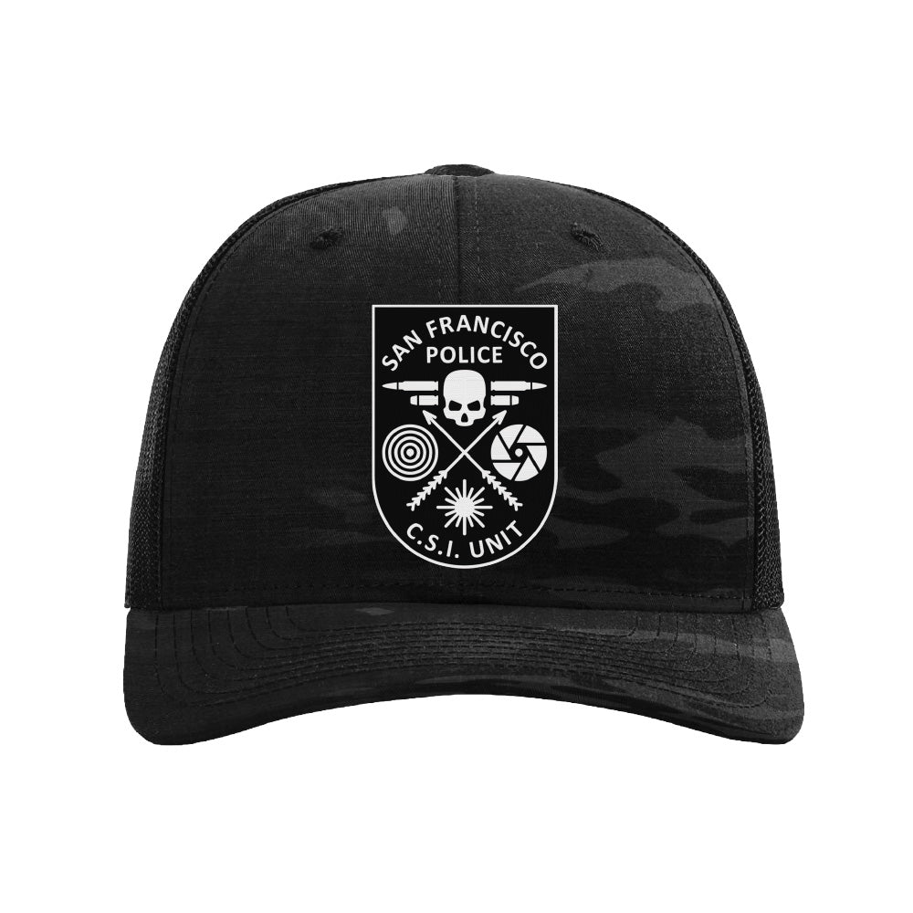 SFPD CSI Unit Emblem 2.0 Black Camo Snapback Trucker Hat – Nest