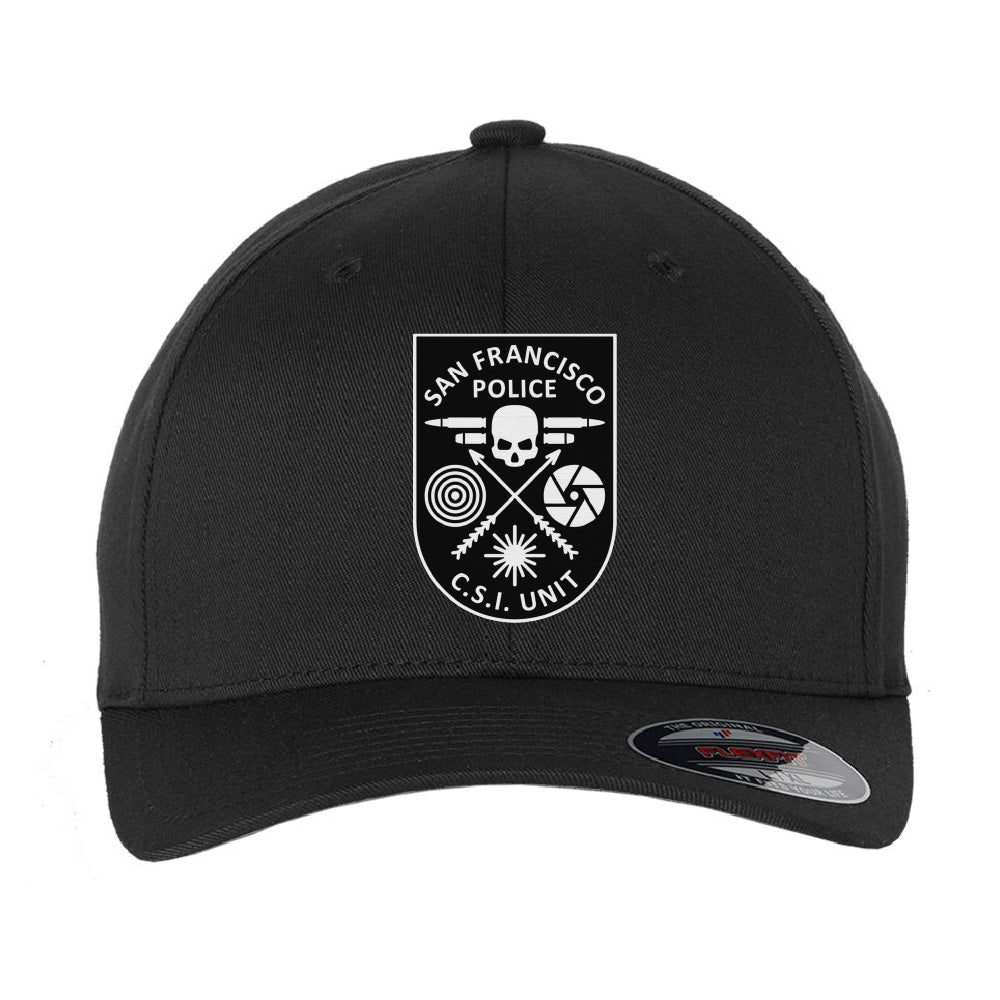 SFPD CSI Unit Emblem 2.0 R-Flex Stretch Fit Black Fitted Hat