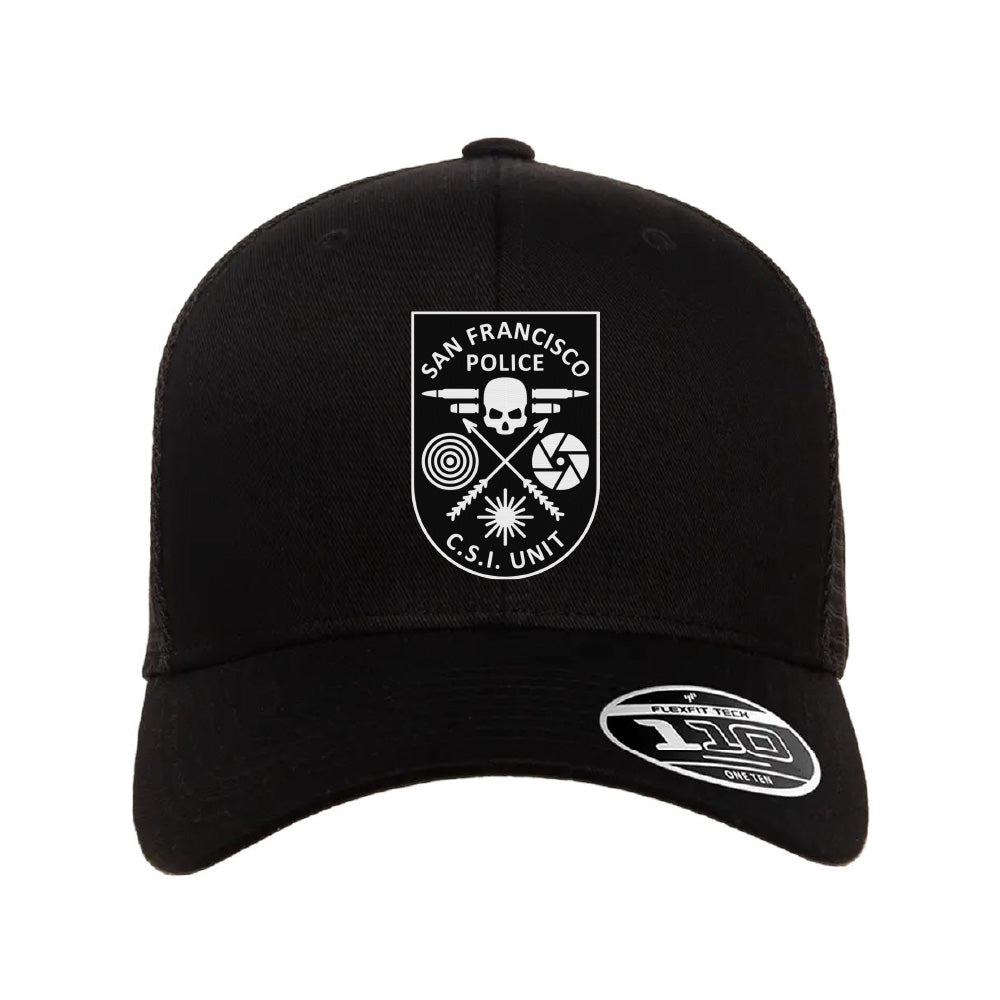 SFPD CSI Unit Emblem 2.0 R-Flex Stretch Fit Black Trucker Hat