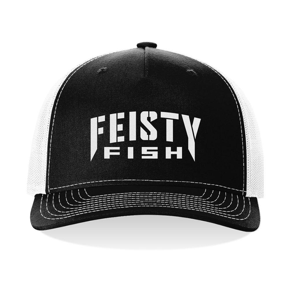 Feisty Fish Branded Premium Black/White Trucker