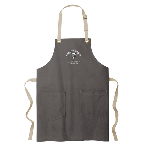 Happy Camper Creamery Canvas Full-Length Two-Pocket Apron