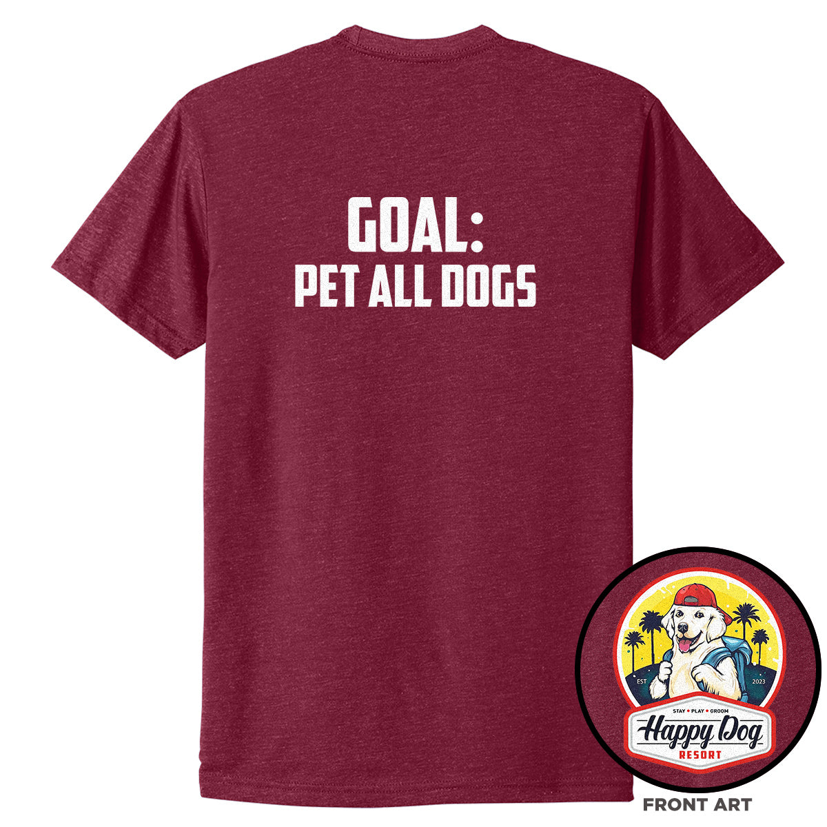 Happy Dog "Quotes" Cardinal T-Shirt - Multiple Fun Quotes