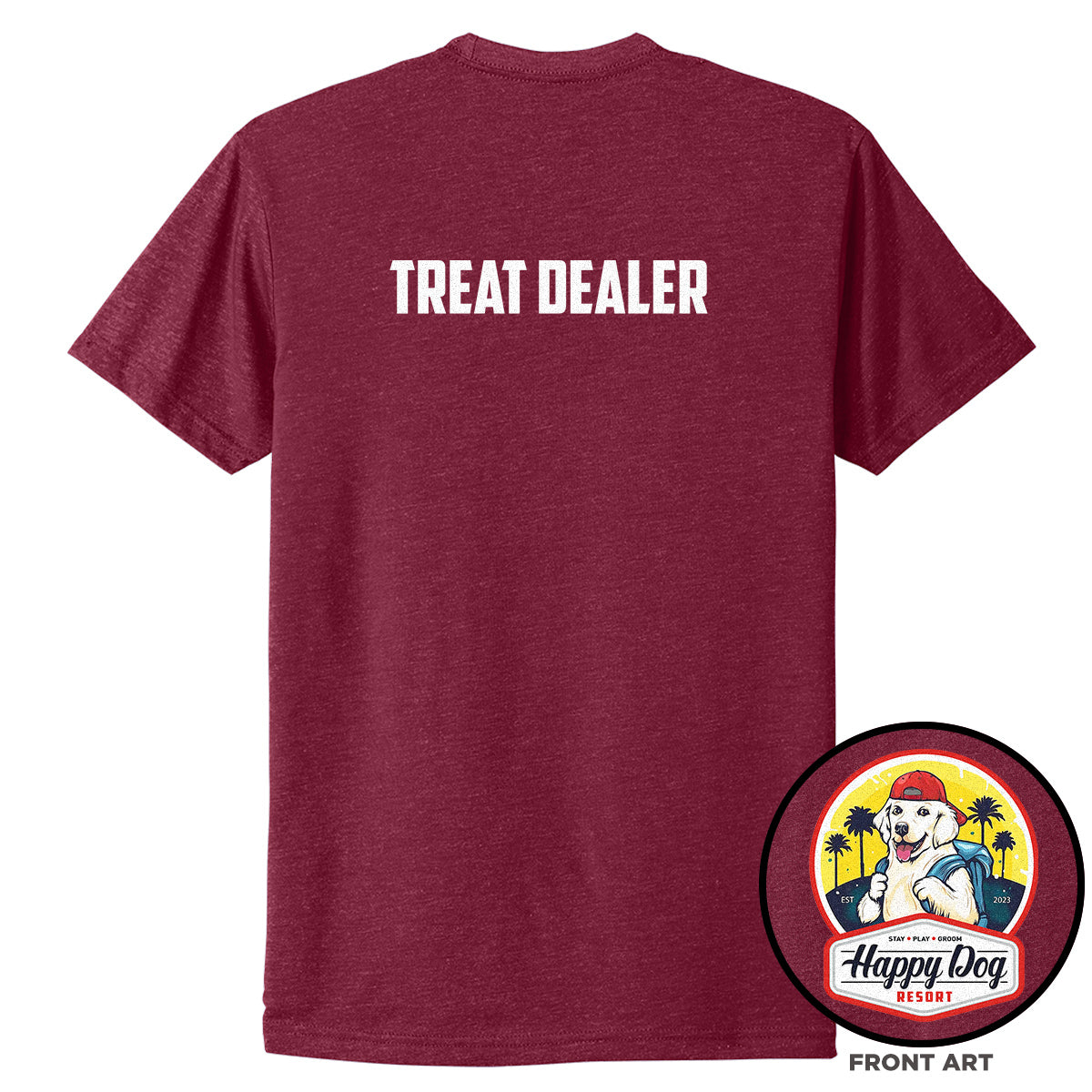 Happy Dog "Quotes" Cardinal T-Shirt - Multiple Fun Quotes