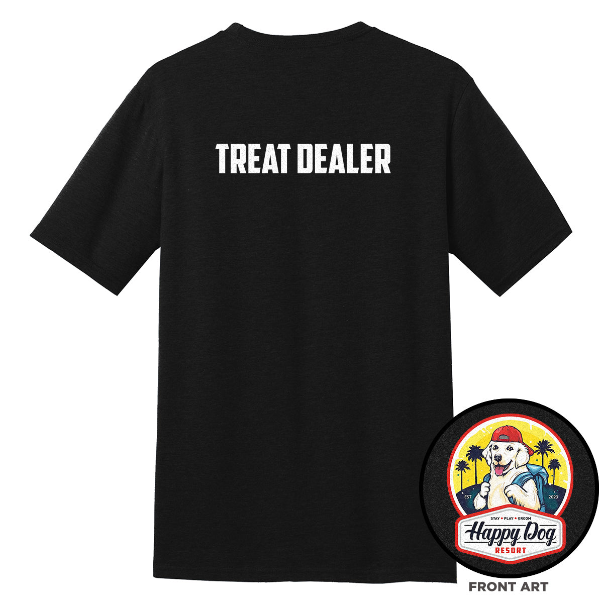 Happy Dog "Quotes" Black T-Shirt - Multiple Fun Quotes