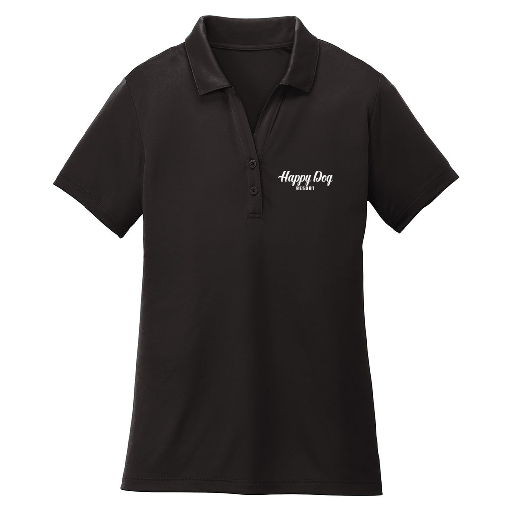 Happy Dog "Quotes" Women's Black Polo - Multiple Fun Quotes