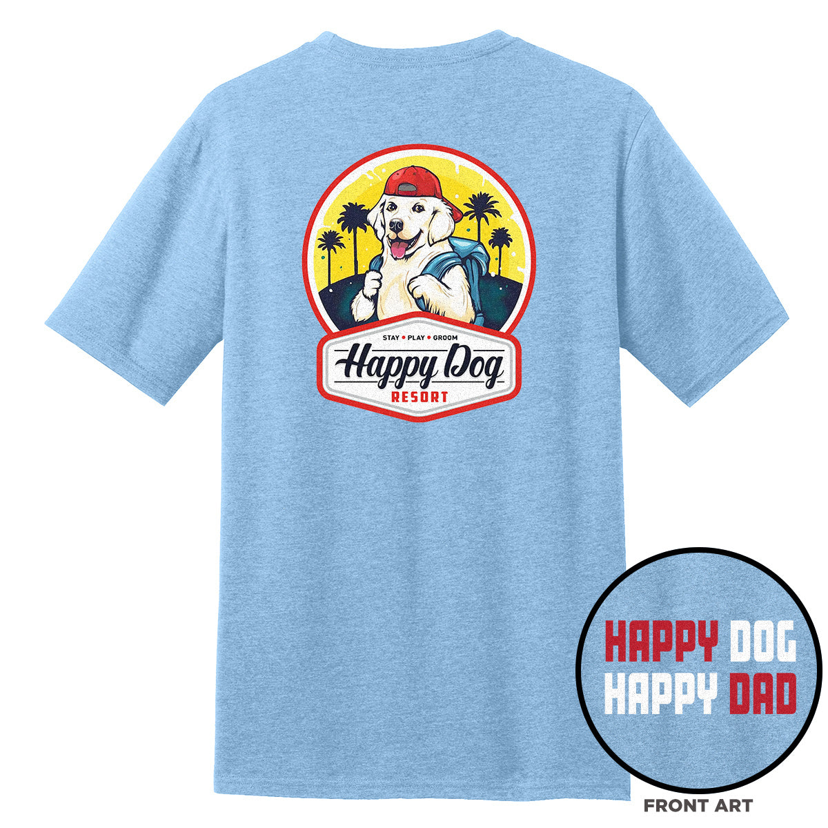 Happy Dog Happy Dad Black T-Shirt - Multiple Colorways