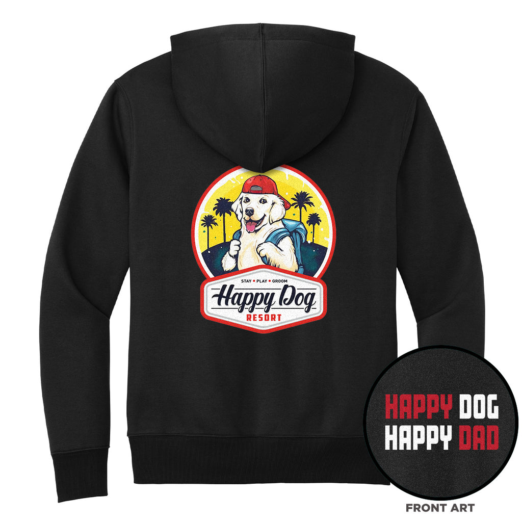Happy Dog Happy Mom/Dad Black Hoodie