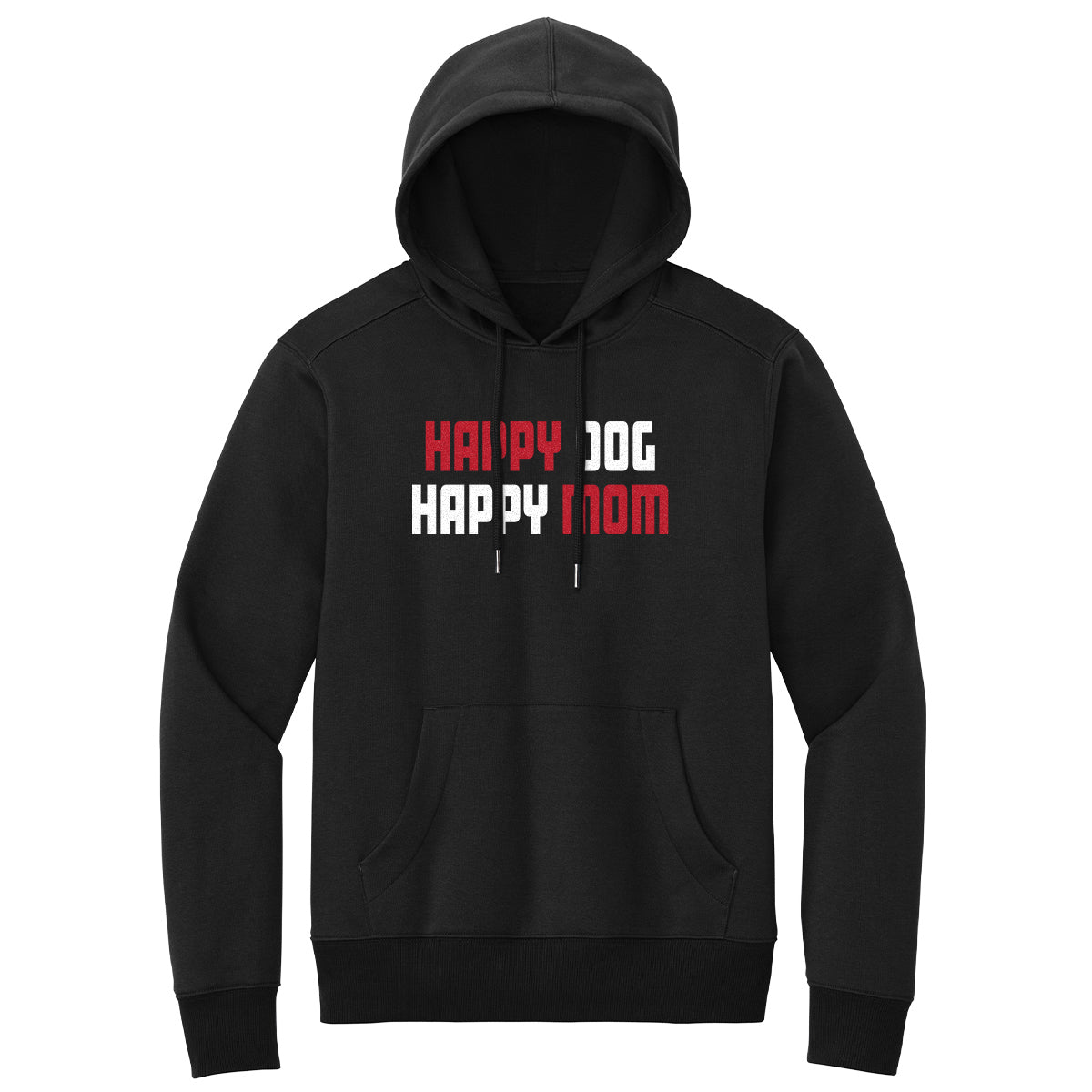 Happy Dog Happy Mom/Dad Black Hoodie