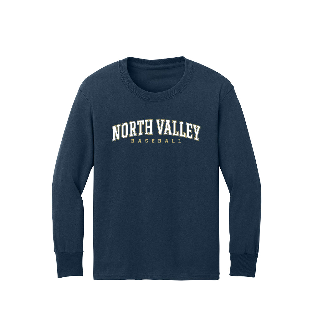 North Valley Baseball Collegiate Youth Long Sleeve T-Shirt - Multiple Colorways