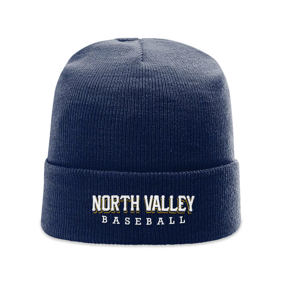 North Valley Baseball Embroidered Navy Beanie
