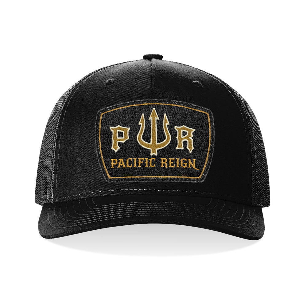 Pacific Reign Trident Black Trucker Hat
