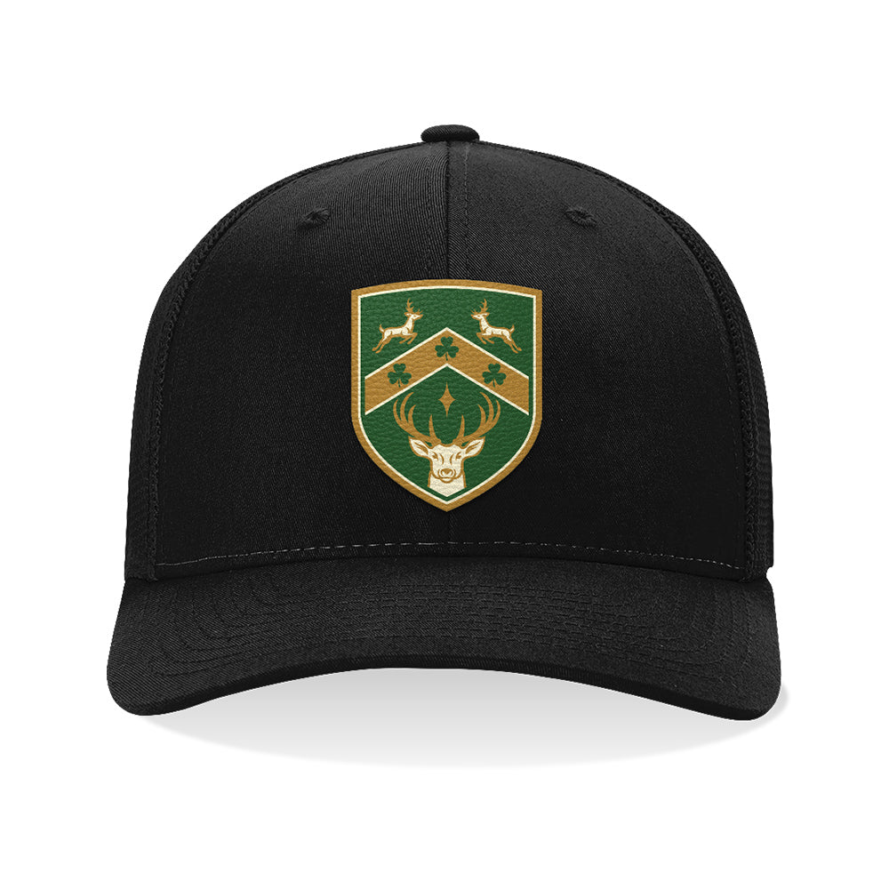 The Three Stags "To Arms" R-Flex Stretch Fit Black Trucker Hat