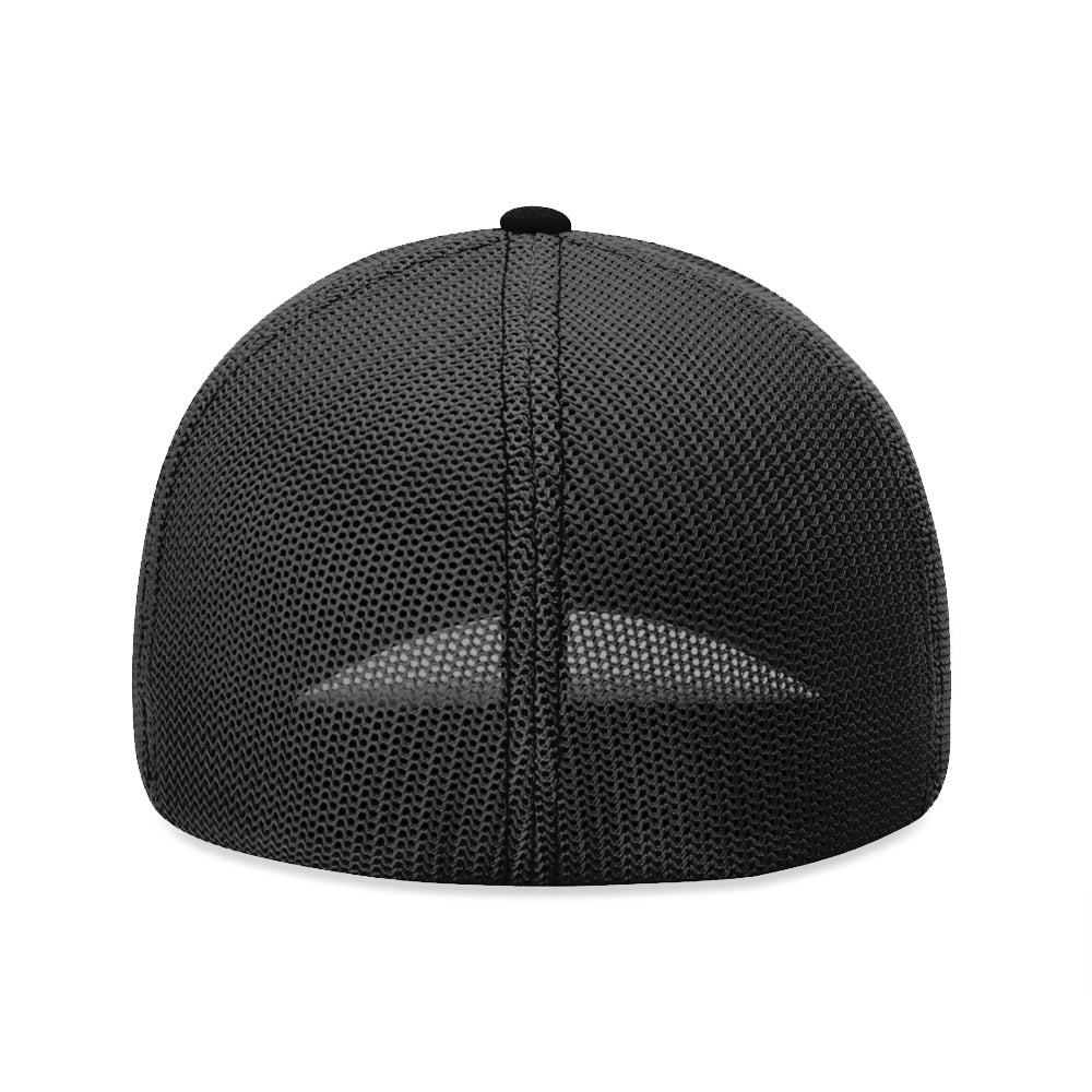The Three Stags "To Arms" R-Flex Stretch Fit Black Trucker Hat